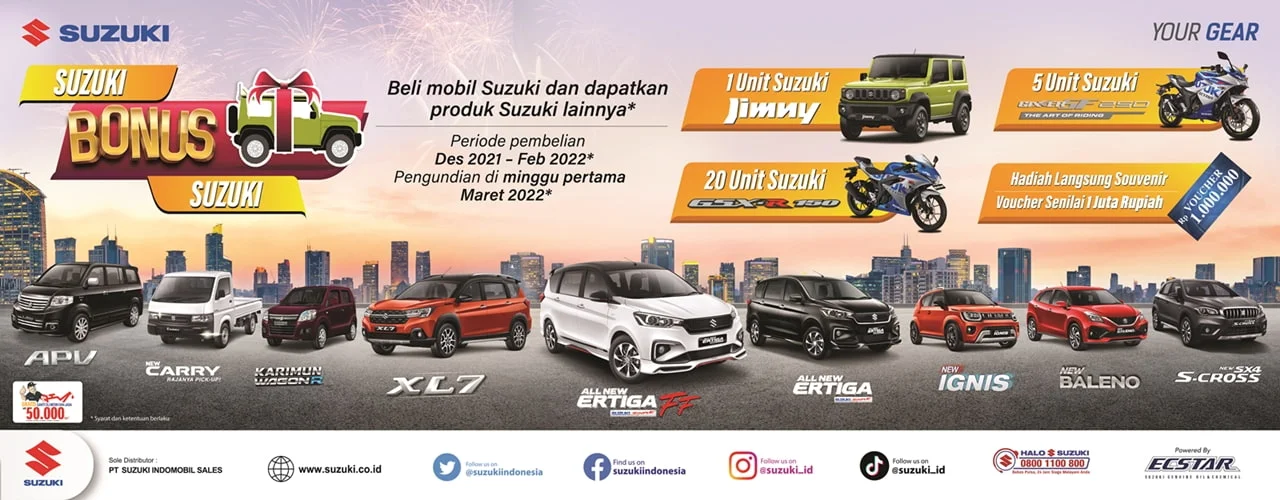 Beli Suzuki Bonus Suzuki Promo Meriah Sambut Tahun 2022