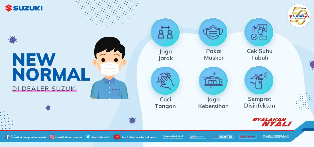 Maksimalkan Pelayanan di Indonesia, Suzuki Terapkan Protokol Kesehatan di Jaringan Diler Sepeda Motor